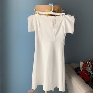 White scalloped Dress(francescas boutique)